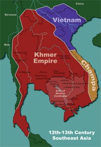 map of khmer empire 12th-13th century