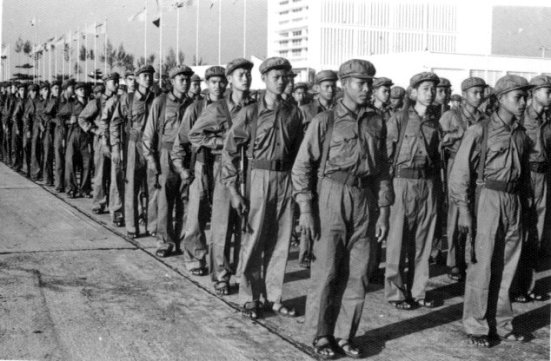 Khmer Rouge soldiers at Pochentong International Airports