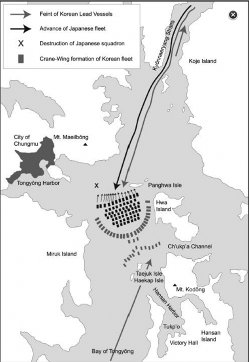 Yi Sun-shin dùng đội hình cánh sếu để đánh bại quân Nhật.
