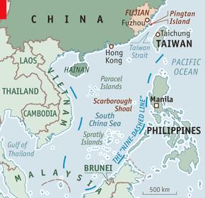 The Chinese U-shaped line in the South China Sea