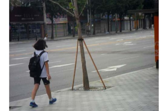 Gần sáu giờ sáng Chủ Nhật, hàng quán vẫn đóng cửa im lìm nhưng đã lác đác thấy có học sinh đi học thêm, tay vẫn còn cầm đồ ăn sáng chưa bóc.