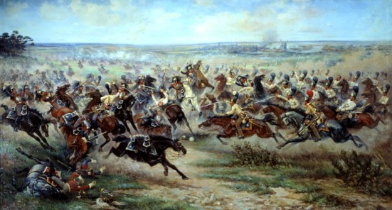 Attack of the Life Guards regiment at the French cuirassier in the battle of Friedland June