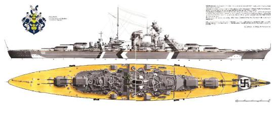 Chiếc Bismarck - thiết giáp hạm lừng danh của Đức được đóng trong thời gian trước WWII