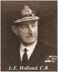 Ảnh Phó Đô đốc Lancelot Holland người đã tử trận cùng chiếc Tuần dương hạm thiết giáp Hood - niềm tự hào của nước Anh, và là nguyên nhân chính dẫn đến sự trả thù khốc liệt vào chiếc Bismarck