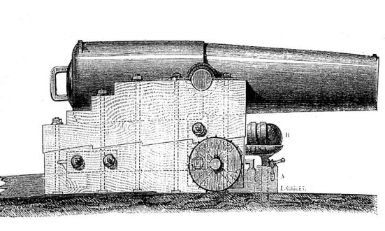 Tranh minh họa khẩu súng Paixhans