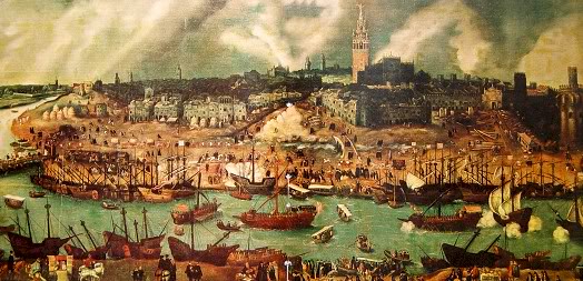 Cảng Sevilla trung tâm giao dịch cũng là bến của hạm đội châu báu ở thế kỷ 16