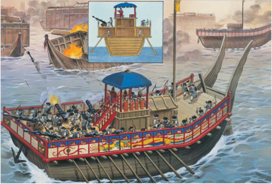 Minh họa về tầu chiến lớp panokseon của Triều Tiên