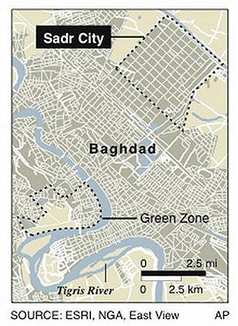 Sadr City and Green Zone Map