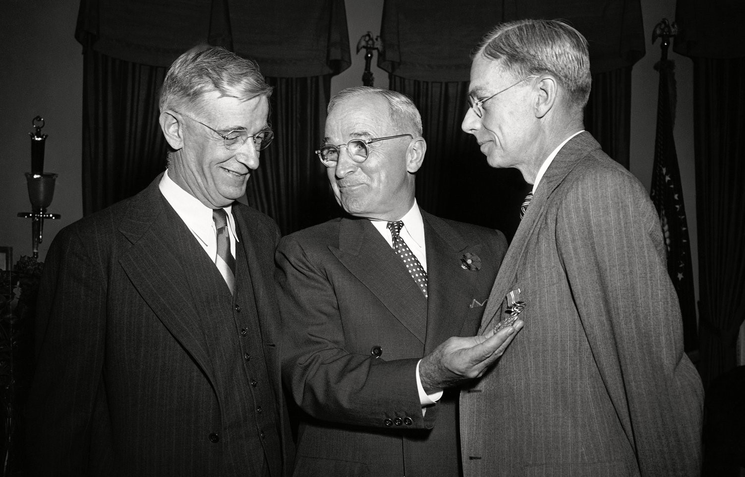 Harry Truman With Scientists, Washington, USA